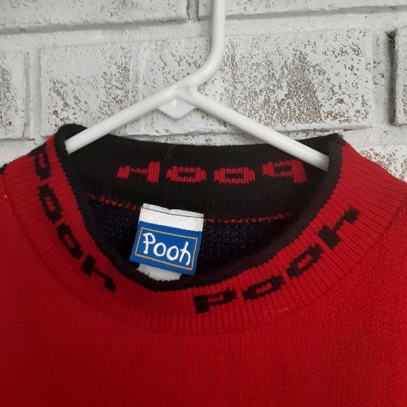 Winnie The Pooh Christmas Sweater sz M Quality USA, Disney,Skiing - Picture 4 of 8